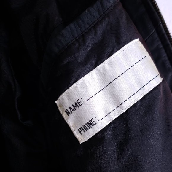 Vtg Luis Alvear "Brass Plum" Womens L Black Leather Bomber Jacket Full Zip Front - Picture 8 of 9